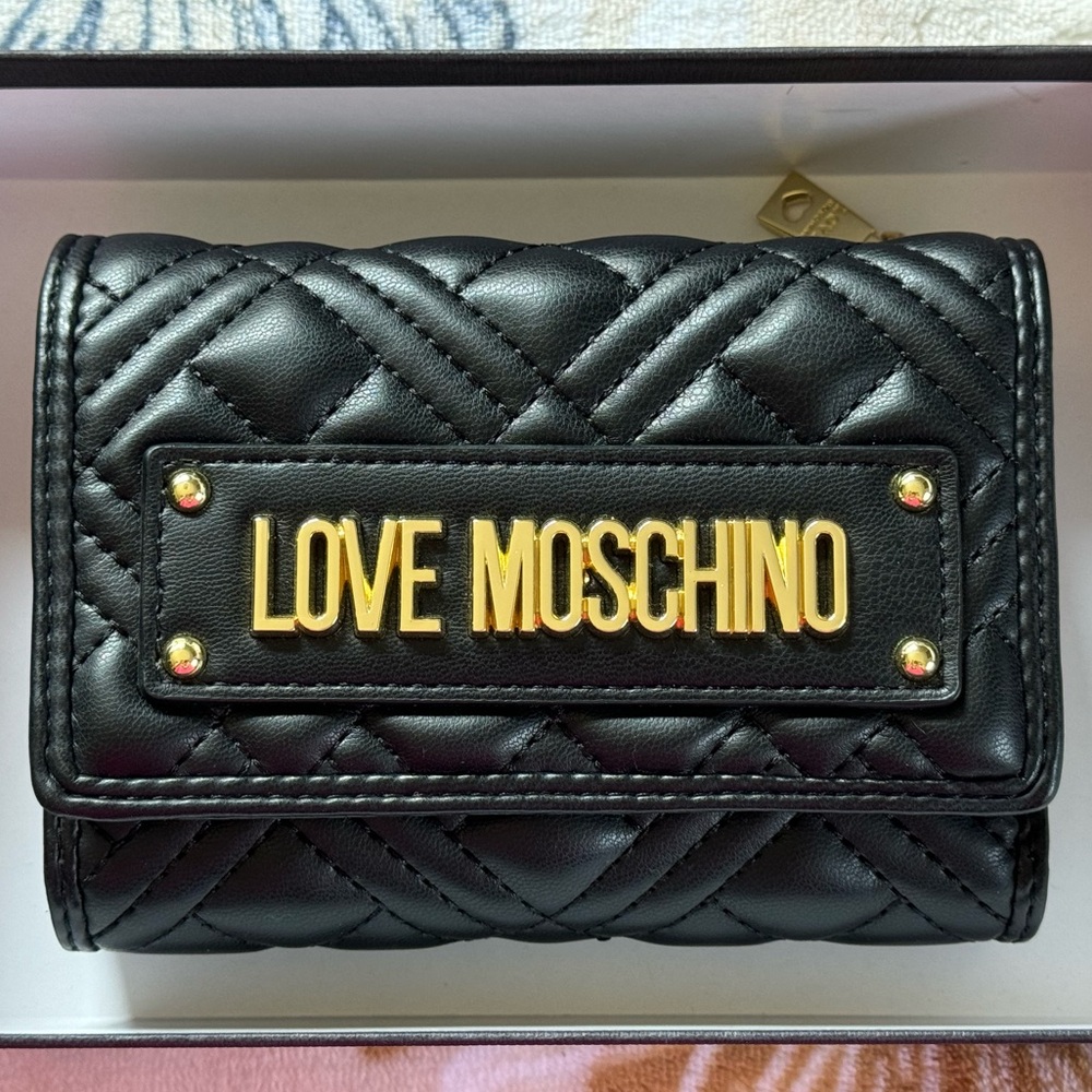 Black and gold Love Moschino wallet